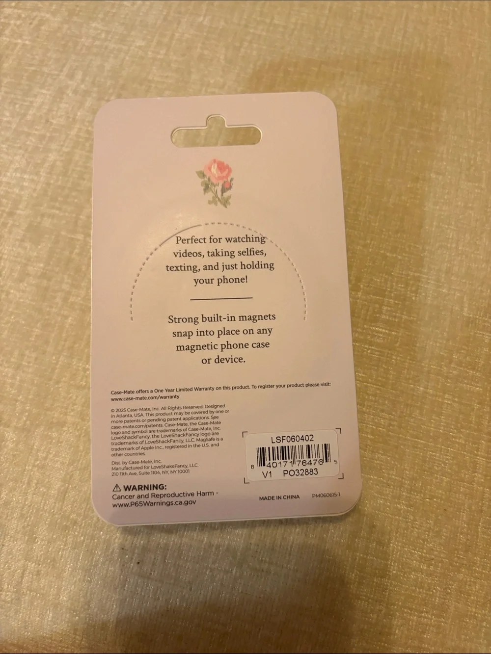 LoveShackFancy Pastel Pink Bow Magnetic Loop Grip